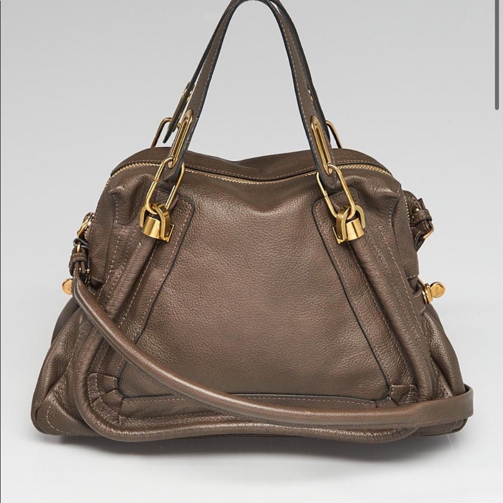 Chloe Rock Pebbled Leather Medium Paraty Bag